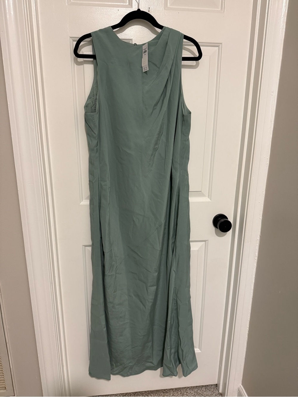 Abercrombie sage green draped long dress sz L large